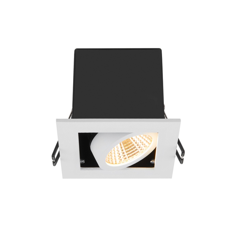 KADUX, recessed ceiling light, single, 3000K, 38, IP 20, square, white