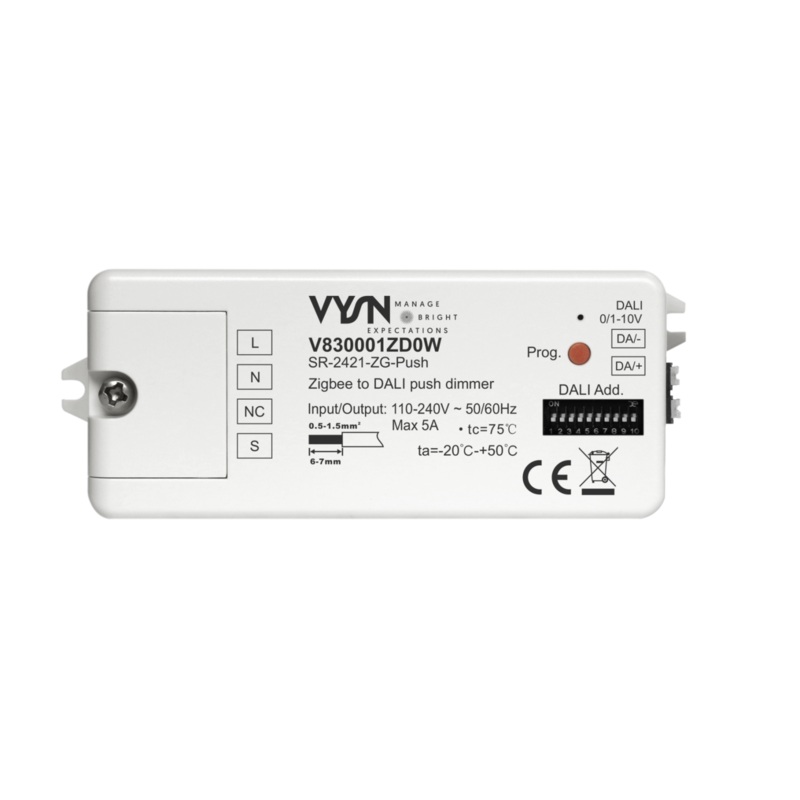 Zigbee to DALI push dimmer